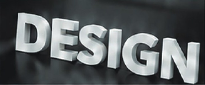 立体的に成形した「DESIGN」の文字